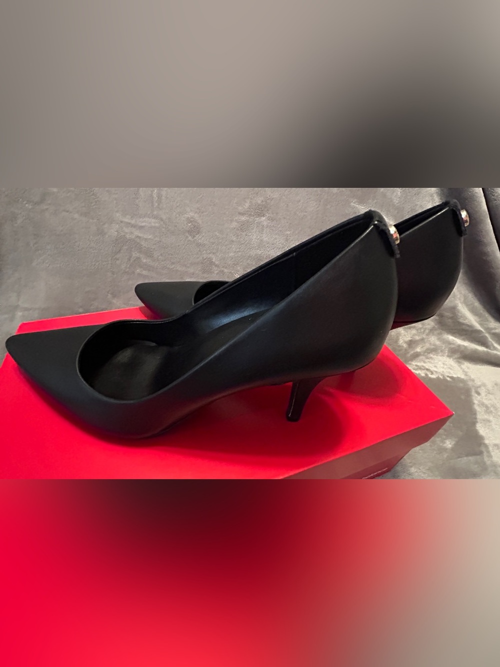 Michael Kors Black Leather Pointed-Toe Stiletto Pumps - Alina Flex Fit - Picture 3 of 10